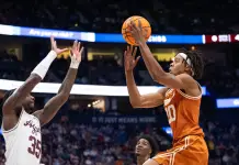College Basketball NCAA Tournament First Four Betting Trends Tre Johnson Texas Longhorns guard