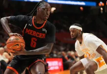 2026 Southern Conference Basketball Tournament Odds & Predictions Mercer guard Baraka Okojie looks to make a play against Tennessee during the 2025-26 college basketball season.