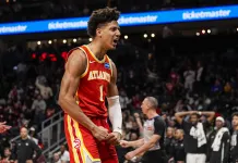 NBA Predictions Today: Best Bets and Player Props for Saturday, March 7 Hawks star Jalen Johnson celebrates a bucket during the 2025-26 NBA season.