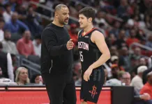 NBA Player Prop Picks Today: Top Prop Bets for Wednesday, March 11 Rockets guard Reed Sheppard talks to coach Ime Udoka during the 2025-26 NBA season.