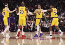 NBA Picks & Predictions Today (March 18): Best Bets on Sides & Totals Lakers teammates Luka Doncic, Austin Reaves, LeBron James, and Rui Hachimura meet against the Rockets during the 2025-26 NBA season.