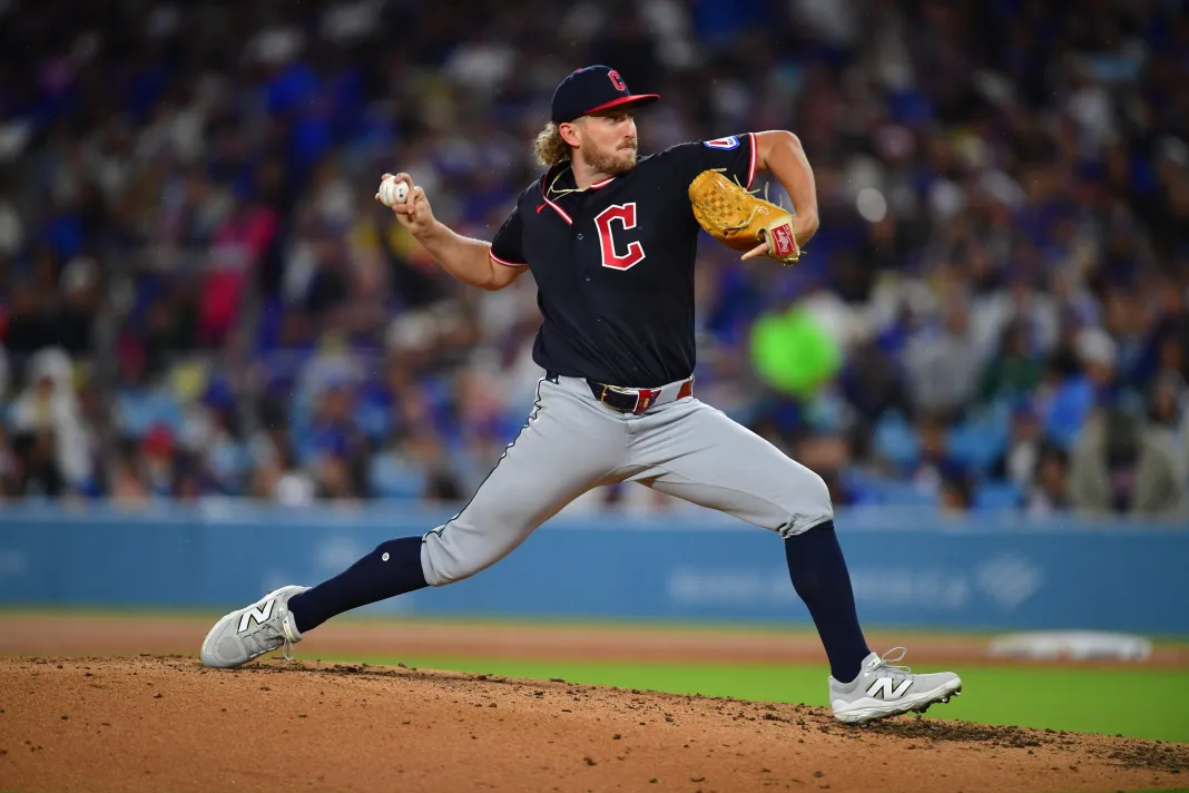 MLB: Cleveland Guardians at Los Angeles Dodgers Tanner Bibee, Cleveland Guardians, MLB