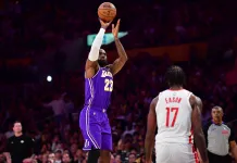 2025-26 NBA Playoffs Predictions Today: Best Bets and Player Props – May 1 Lakers star LeBron James takes a shot against the Rockets during the 2025-26 NBA Playoffs.