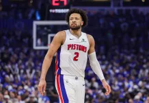 NBA Playoffs Series Preview: Pistons vs. Cavaliers Prediction Pistons star Cade Cunningham looks on against the Magic during the 2025-26 NBA Playoffs.