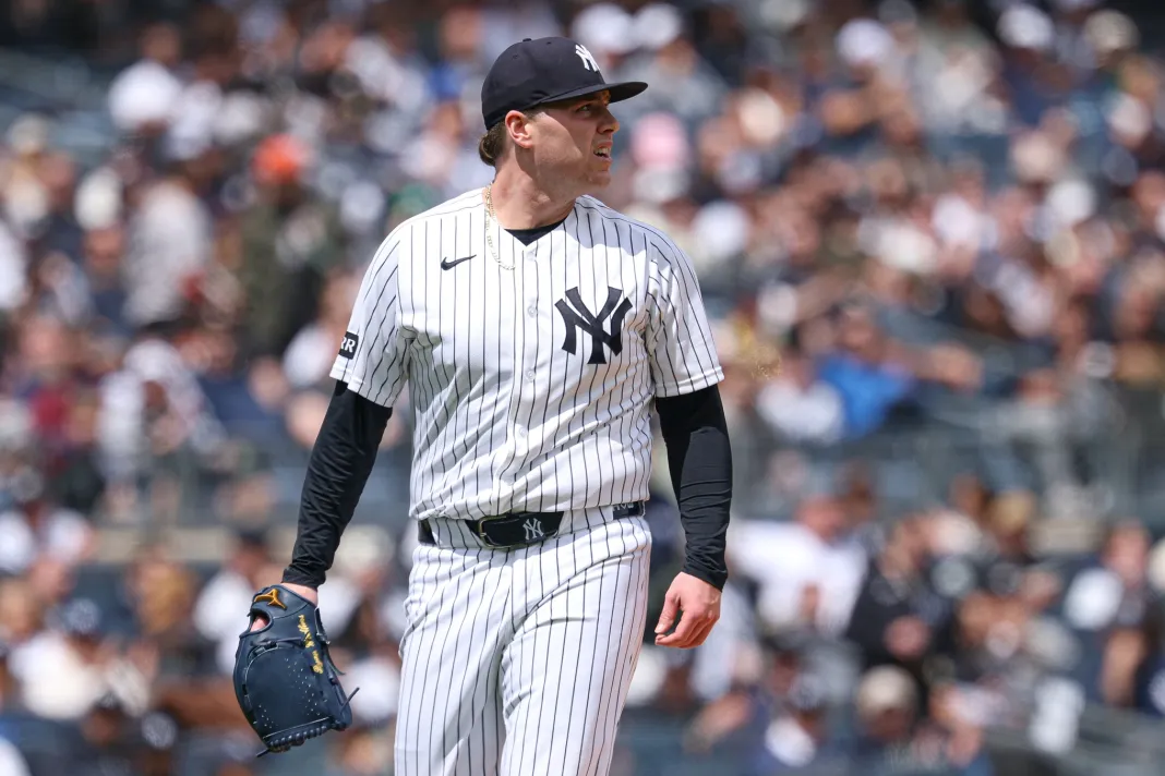 MLB: Baltimore Orioles at New York Yankees Yankees starter Ryan Weathers exits the mound in a start against the Orioles during the 2026 MLB season.