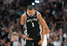 2025-26 NBA Playoffs Predictions Today: Best Bets and Player Props – May 15 Spurs star Victor Wembanyama celebrates a three against the Timberwolves during the 2025-26 NBA Playoffs.