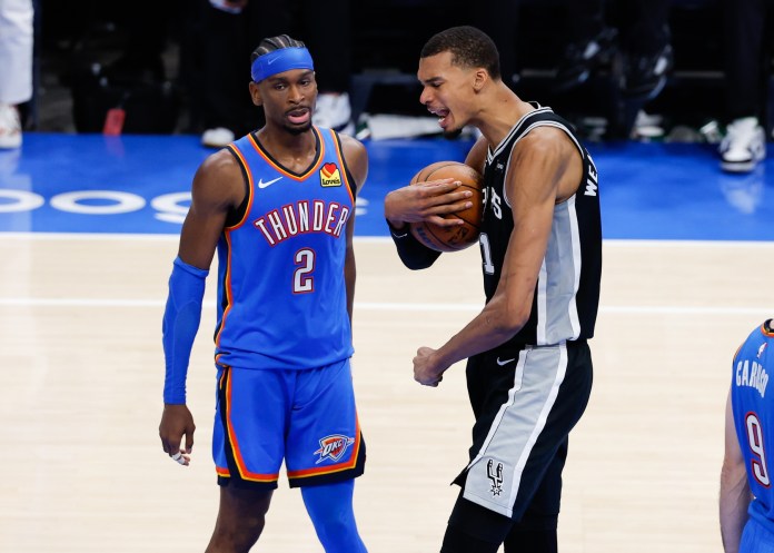 Spurs star Victor Wembanyama and Thunder star Shai Gilgeous-Alexander in the 2025-26 NBA Playoffs