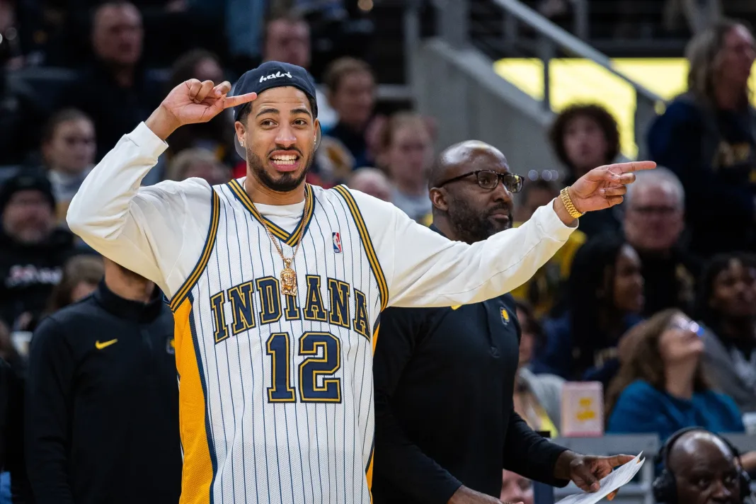 NBA: Sacramento Kings at Indiana Pacers Indiana Pacer superstar Tyrese Haliburton in street clothes as he recovers from an Achilles injury.