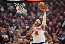 Knicks vs. Spurs Game 1 Pick: 2025-26 NBA Finals Predictions and Odds Knicks superstar Jalen Brunson takes a shot at the rim against the Cavaliers during the 2025-26 NBA Playoffs.