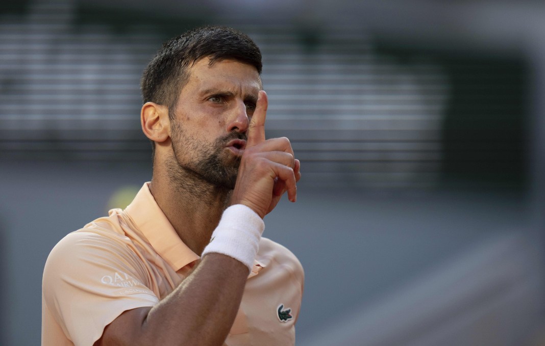 Novak Djokovic silences the crowd at the 2026 French Open.