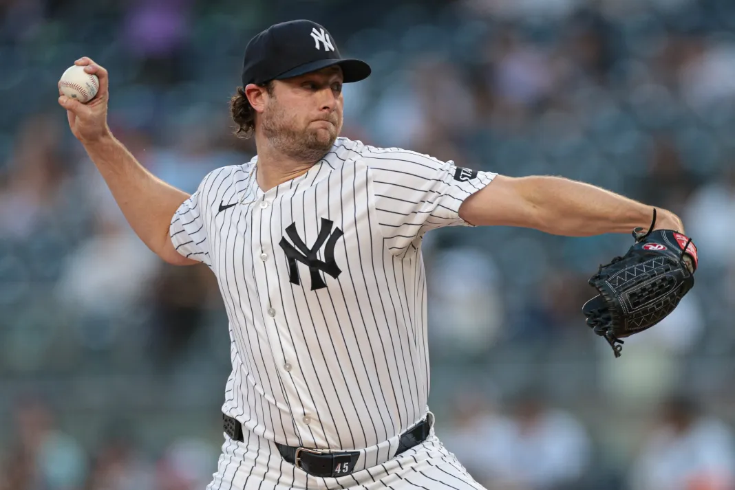 MLB: Cleveland Guardians at New York Yankees Gerrit Cole New York Yankees pitcher