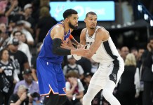 Spurs vs. Knicks Game 3 Pick: 2025-26 NBA Finals Predictions and Odds Karl-Anthony Towns and Victor Wembanyama compete during the 2025-26 NBA Finals.