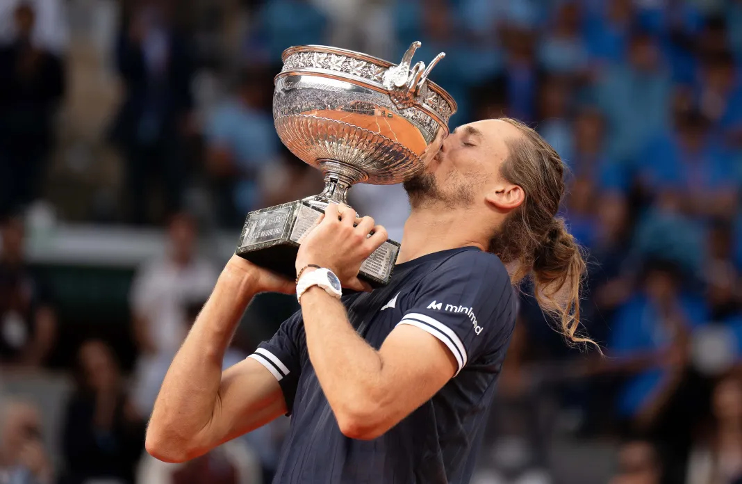 Tennis: French Open Alexander Zverev celebrates his French Open title run at Roland Garros in 2026.