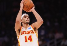 NBA Summer League Best Bets: Picks & Predictions for Monday, July 13 Hawks forward Asa Newell shoots a jumper during the 2025-26 NBA season.