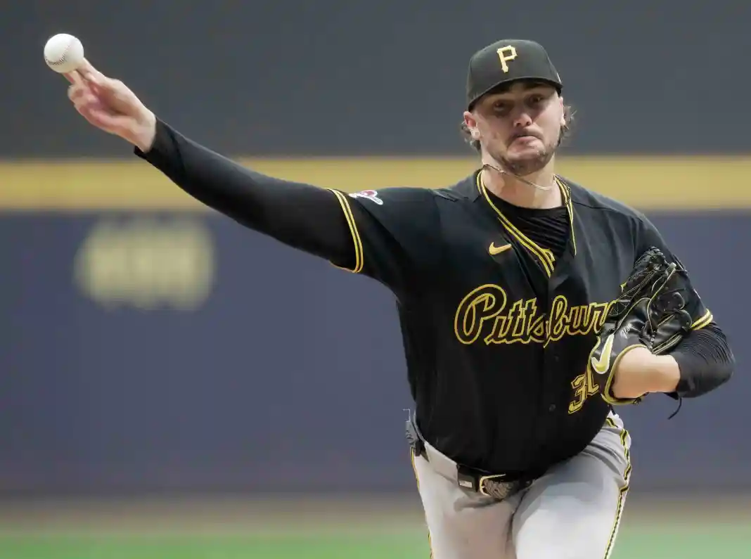 Pittsburgh Pirates pitcher Paul Skenes (30) throws during the first inning of their game against the Milwaukee Brewers Paul Skenes, Pittsburgh Pirates, MLB