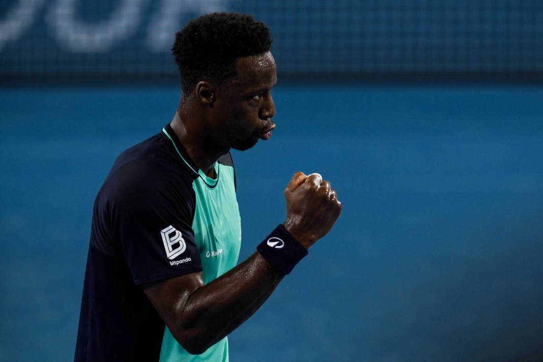 Tennis: Cincinnati Open Gael Monfils celebrates a point against Rinky Hijikata at the 2026 Cincinnati Open.