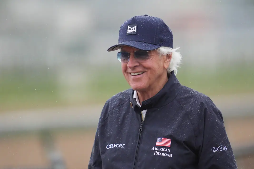 Trainer Bob Baffert enjoyed being on the backside Friday morning during training at Churchill Downs in Louisville, Kentucky. goodwood stakes santa anita breeders cup classic qualifier september 26