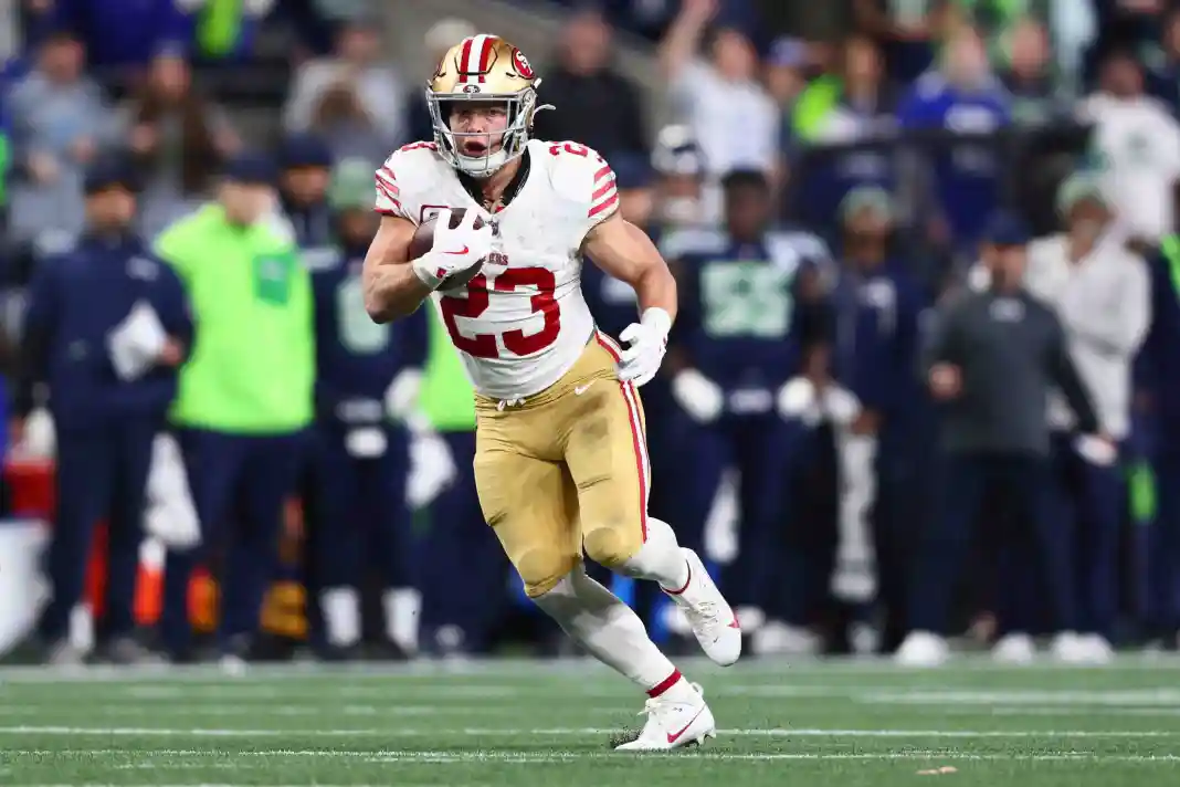 NFL: NFC Divisional Round-San Francisco 49ers at Seattle Seahawks Christian McCaffrey, San Francisco 49ers, NFL