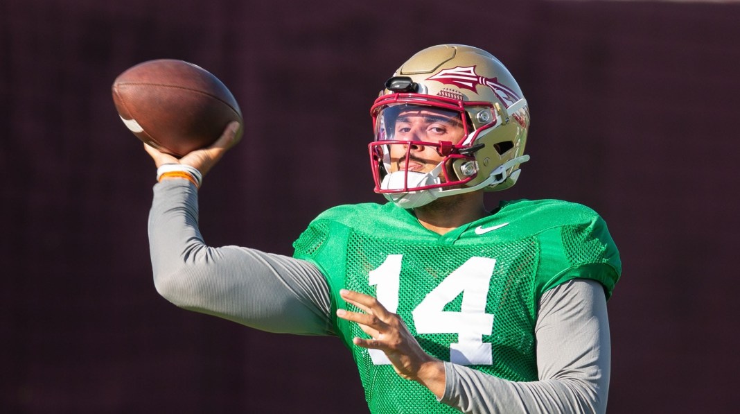 The Florida State Seminoles football team practice for the upcoming season Thursday, April 9, 2026. Ashton Daniels was officially named the Florida State starting quarterback