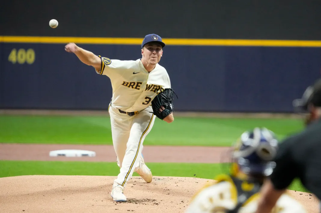 MLB: Chicago Cubs at Milwaukee Brewers Jacob Misiorowski Milwaukee Brewers pitcher