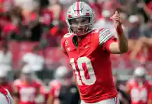 Week 5 College Football Betting Splits Systems and Picks Julian Sayin, Ohio State, college football