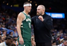 Milwaukee Bucks 2026-27 NBA Preview: Burning Questions, Analysis, Win Total Prediction Bucks guard Tyler Herro talks to new coach Taylor Jenkins.