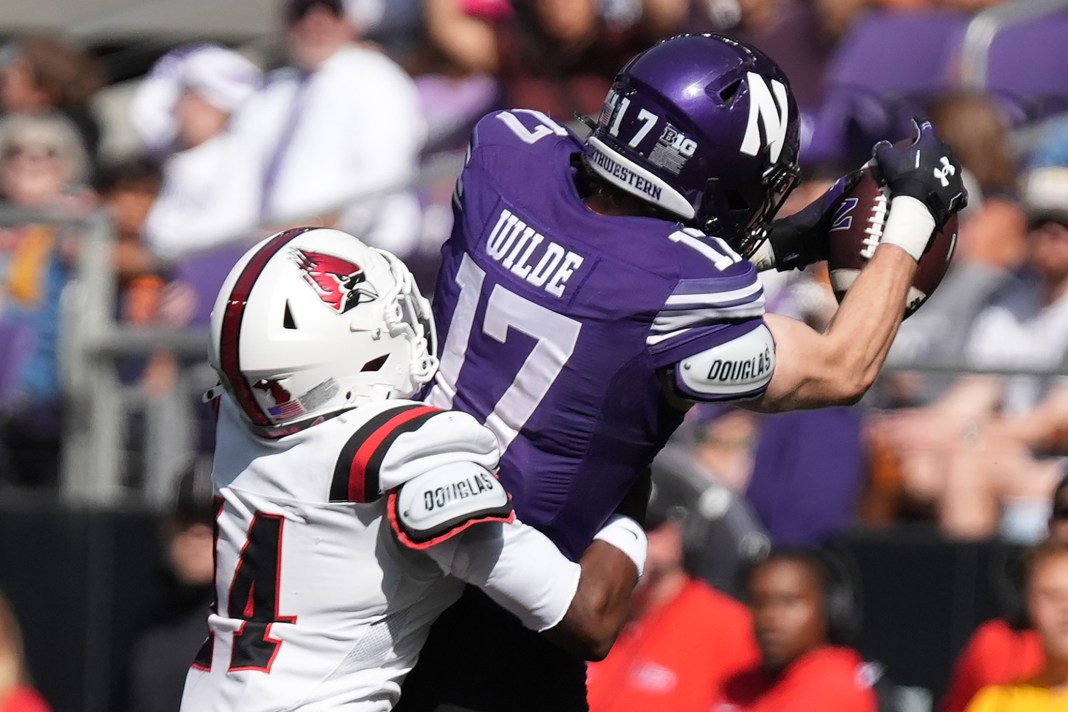 NCAA Football: Ball State at Northwestern Griffin Wilde Northwestern wide receiver