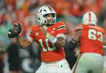College Football Top Plays Based on Betting Splits, Power Ratings and Trends – Week 8 Darian Mensah, Miami FL, college football