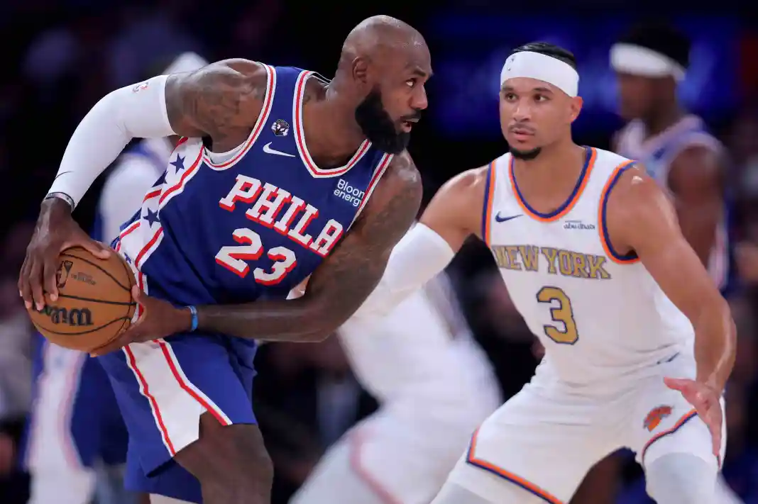 NBA: Philadelphia 76ers at New York Knicks LeBron James, Josh Hart, Philadelphia 76ers, New York Knicks, NBA