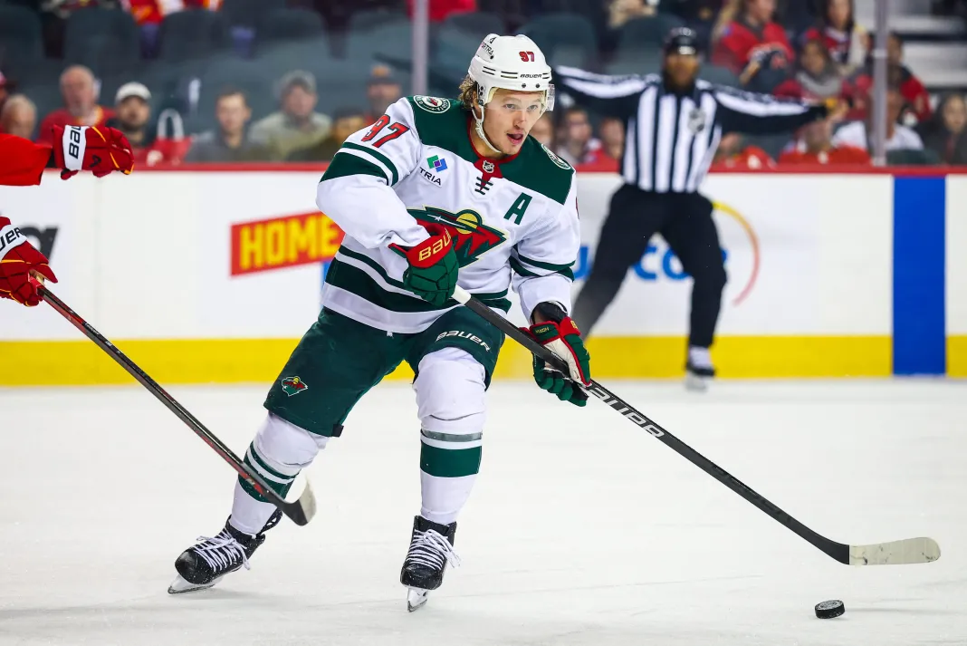 NHL: Minnesota Wild at Calgary Flames Kirill Kaprizov Minnesota Wild left wing