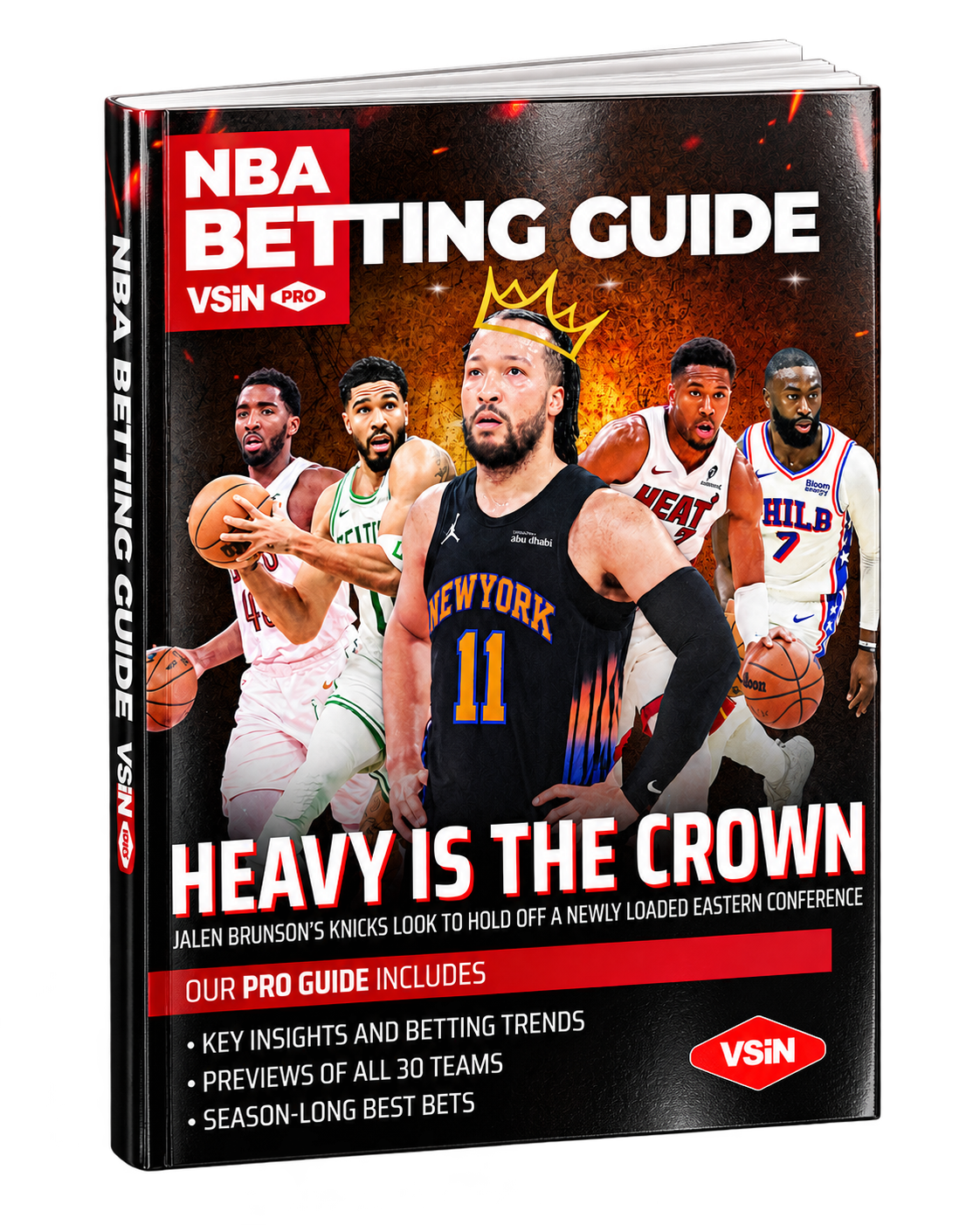 3D cover of the 2026-27 VSiN NBA Betting Guide, Heavy Is the Crown